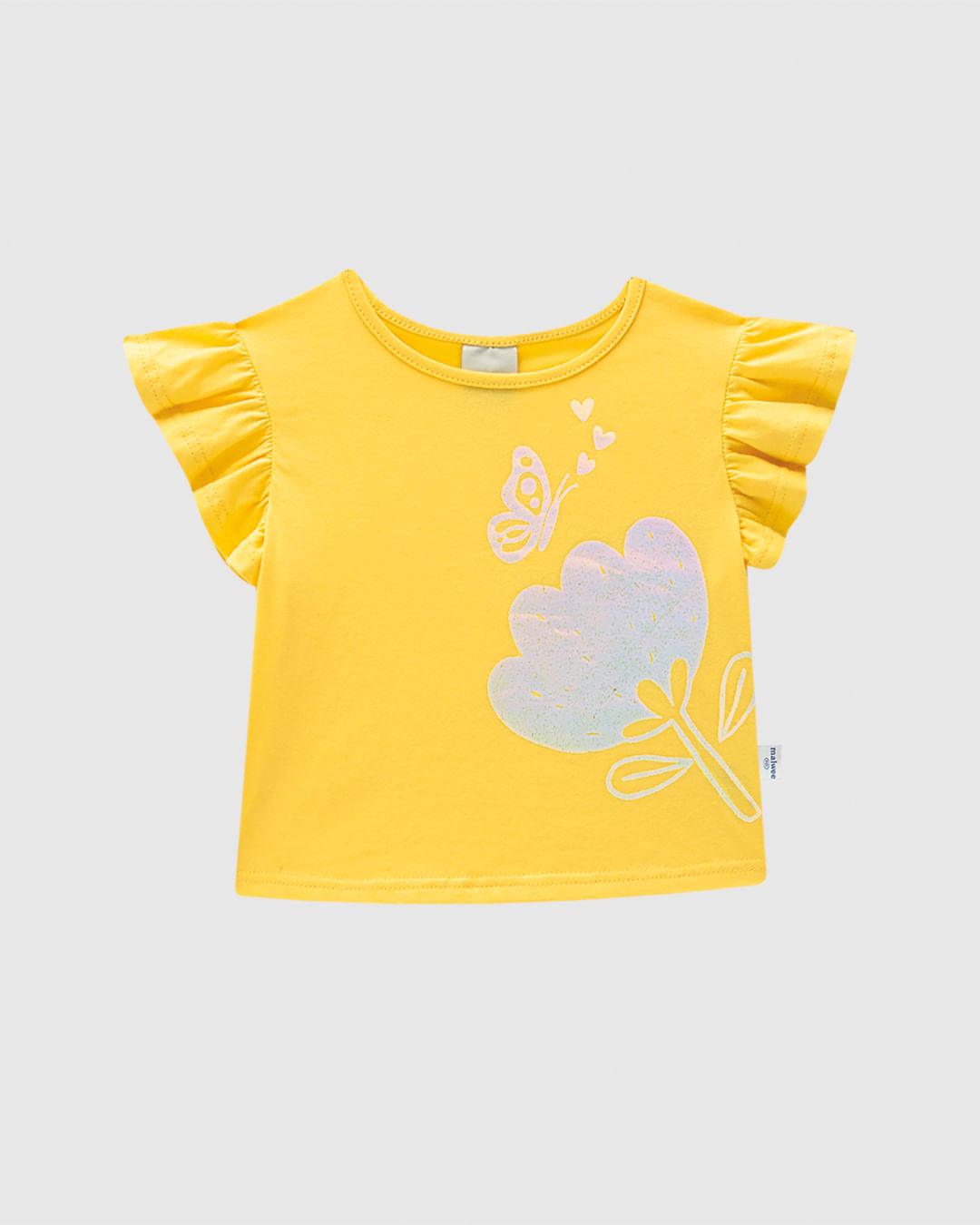 Blusa Infantil Menina Box Estampa Foil Metalizada Em Algodão Malwee Kids