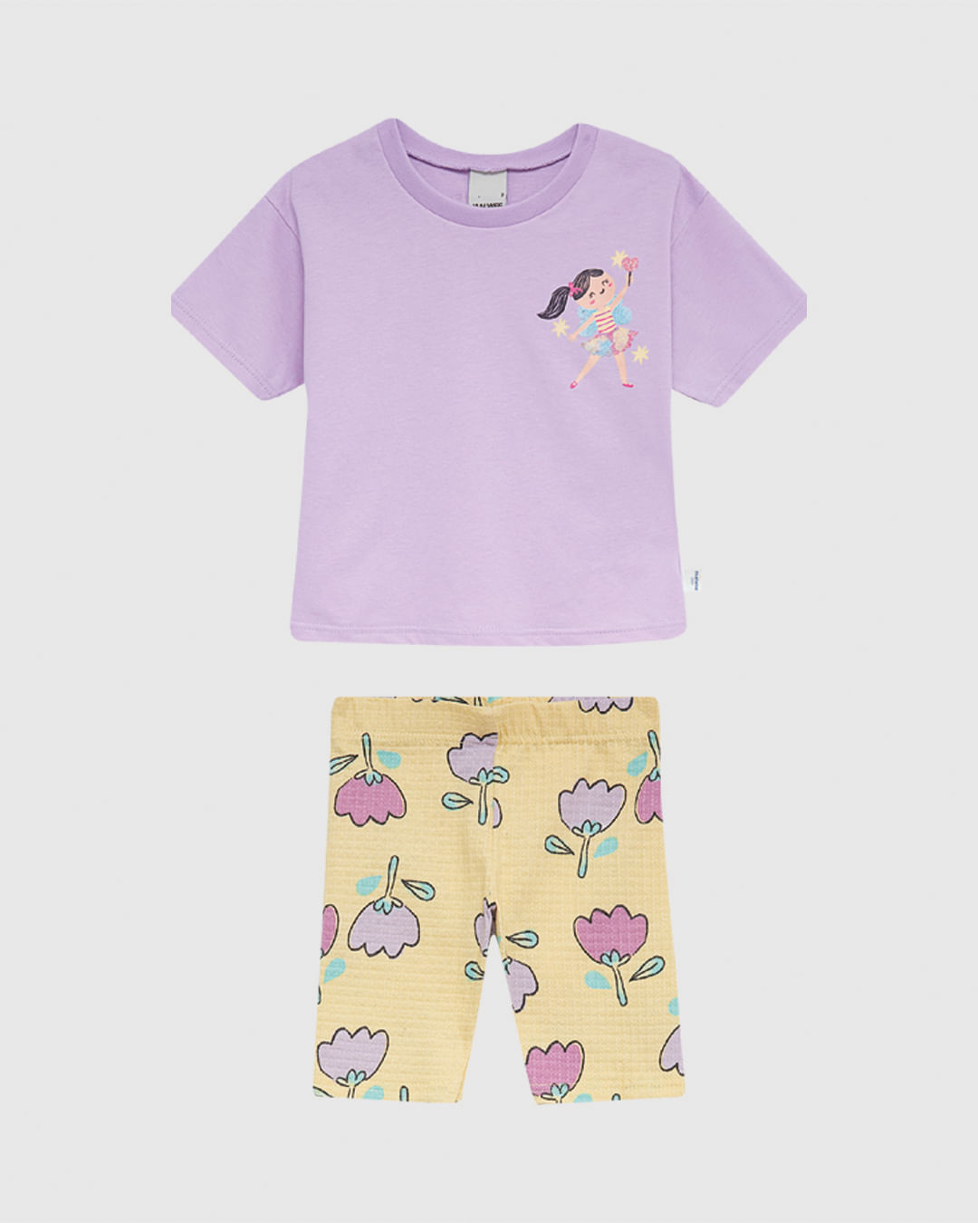 Conjunto Infantil Menina Blusa Estampa Frente E Costas Em Algodão Malwee Kids