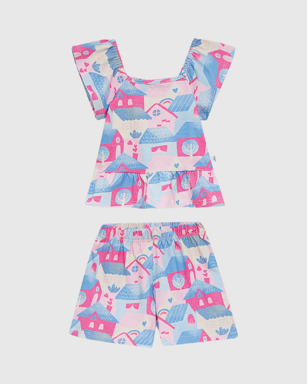 Conjunto Infantil Menina Estampa Digital Em Algodão Malwee Kids