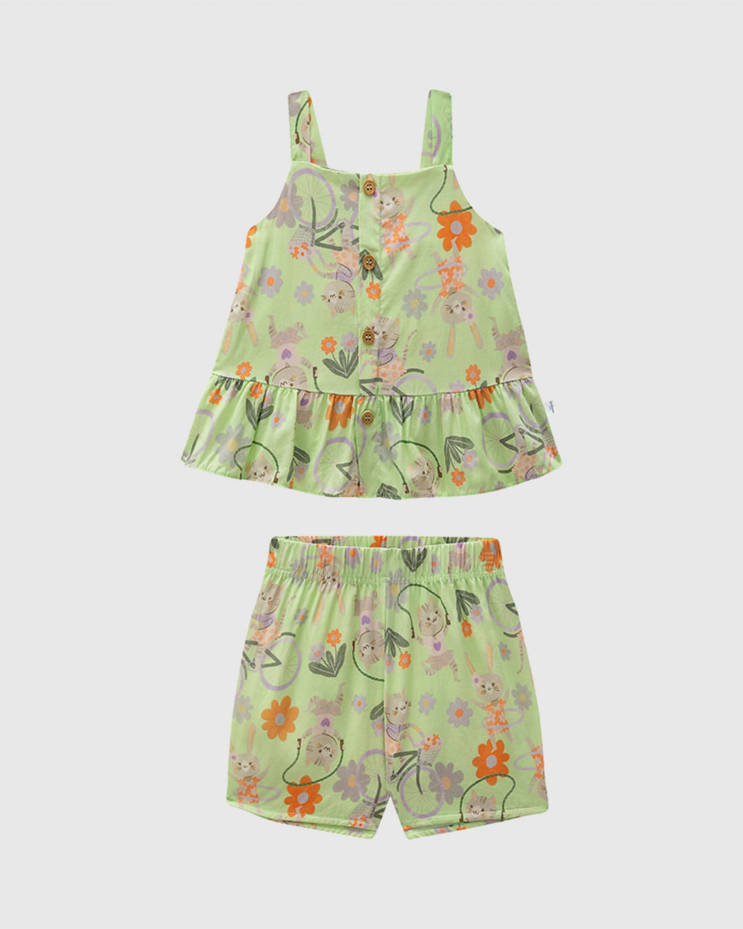 Conjunto Infantil Menina Estampado Regata E Shorts Em Viscose Malwee Kids - Imagem 5