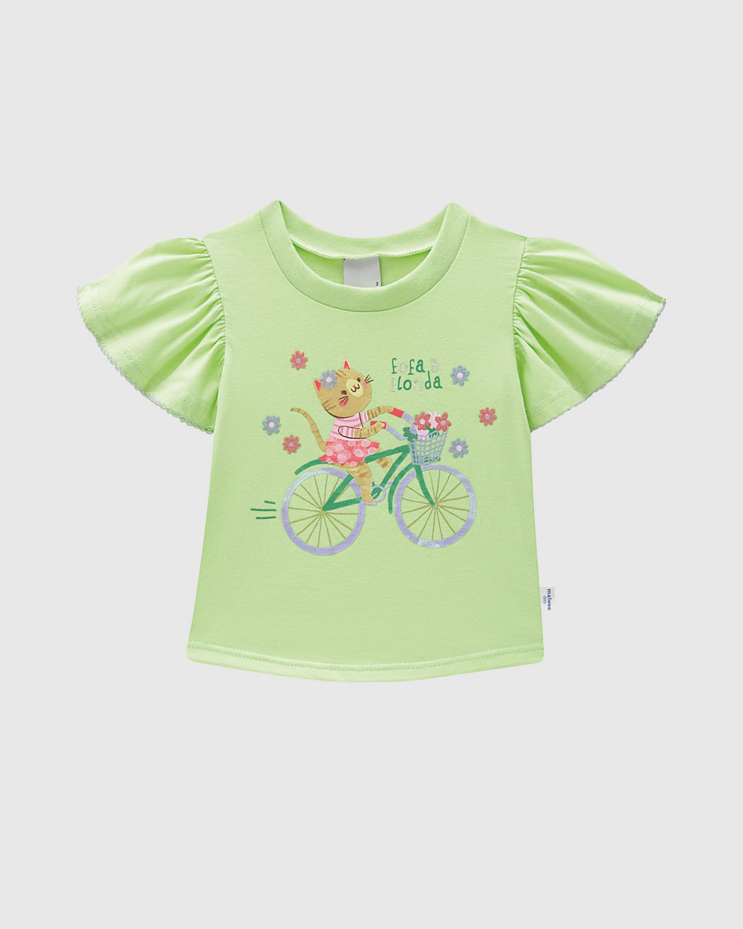 Blusa Infantil Menina Manga Evasê Franzida Em Algodão Malwee Kids - Imagem 6