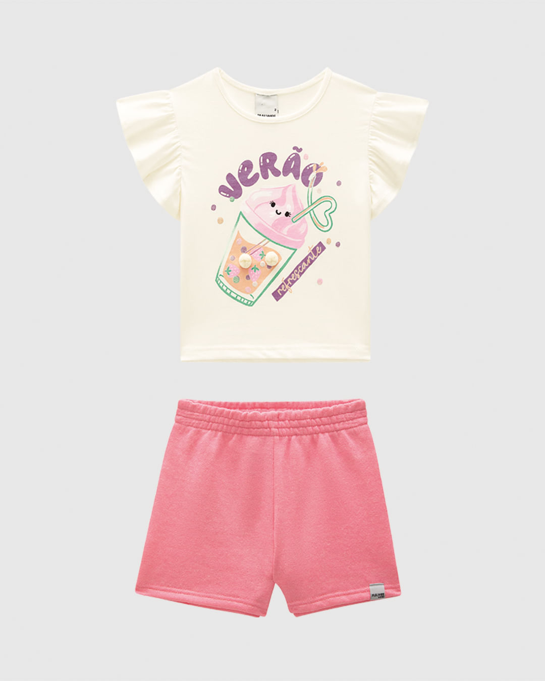 Conjunto Infantil Menina Blusa Estampa Com Glitter E Pompom Malwee Kids - Imagem 6