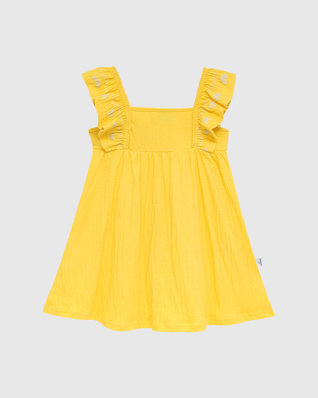 Vestido Infantil Manga Estampa Puff E Glitter Malha Texturizada Malwee Kids