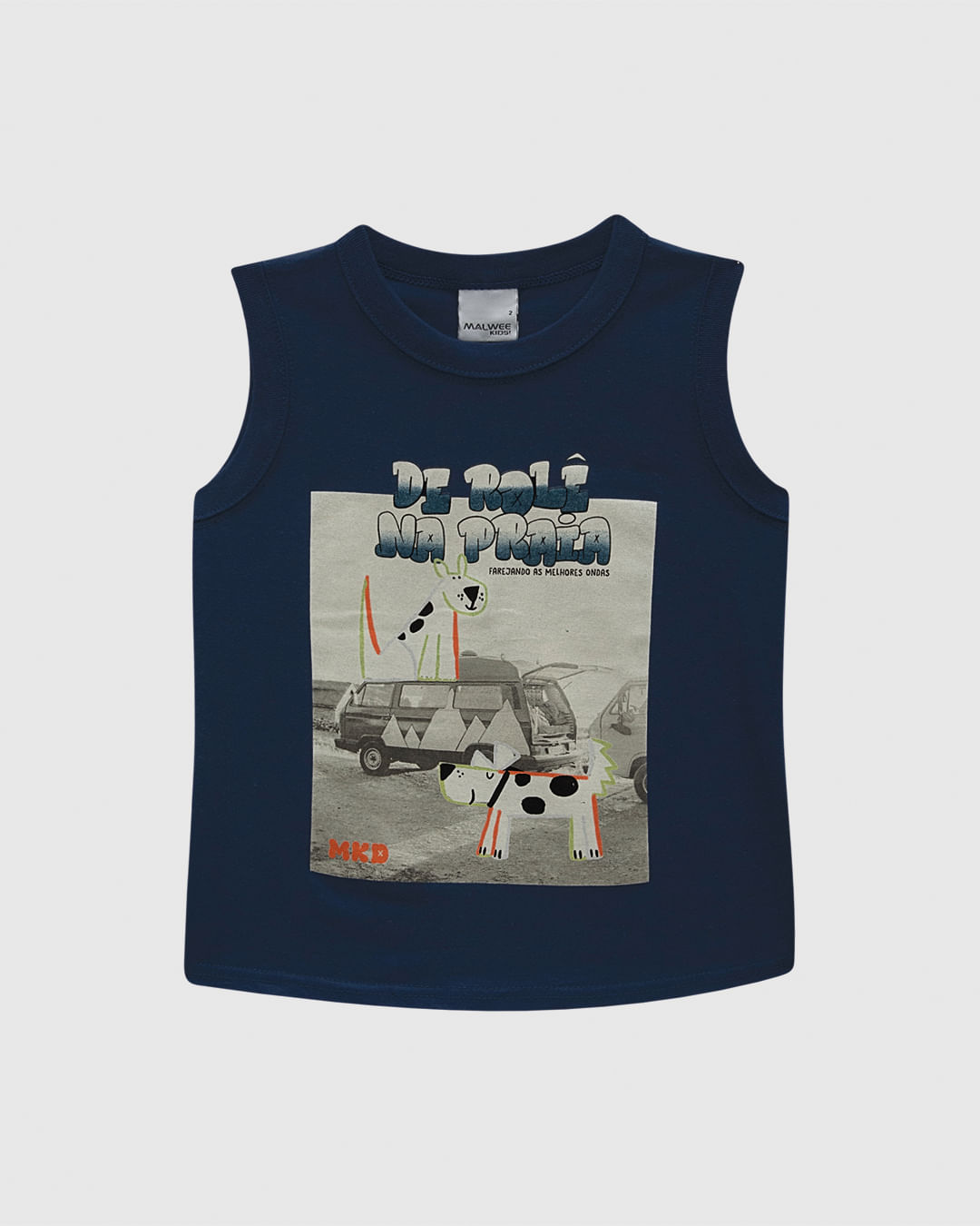 Regata Infantil Menino Estampa Frontal Temática Em Algodão Malwee Kids