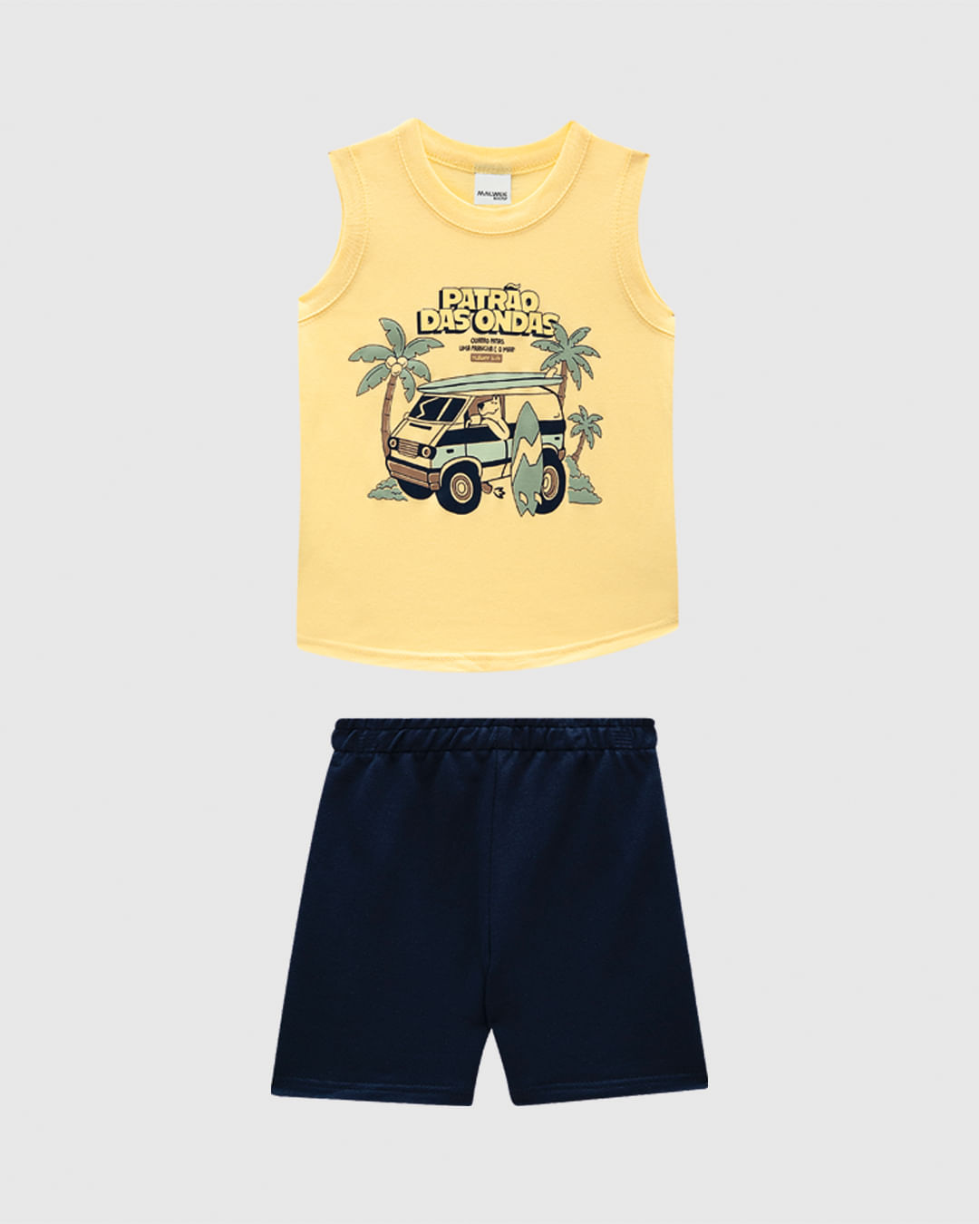 Conjunto Infantil Menino Regata Estampa Divertida Em Algodão Malwee Kids - Imagem 3