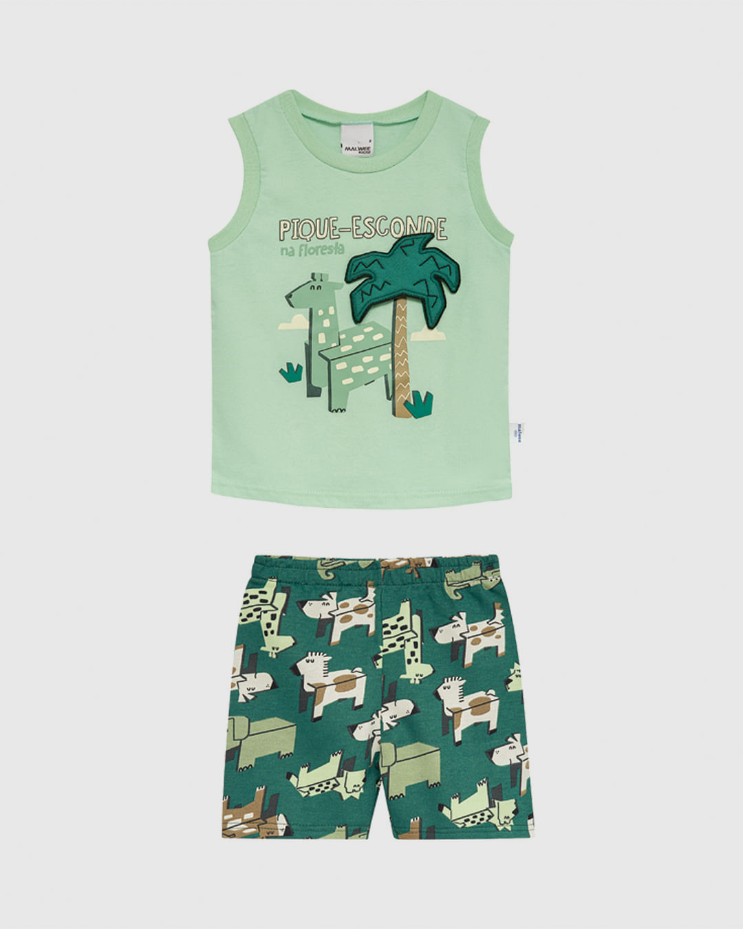 Conjunto Infantil Menino Pique-Esconde Na Floresta Em Algodão Malwee Kids