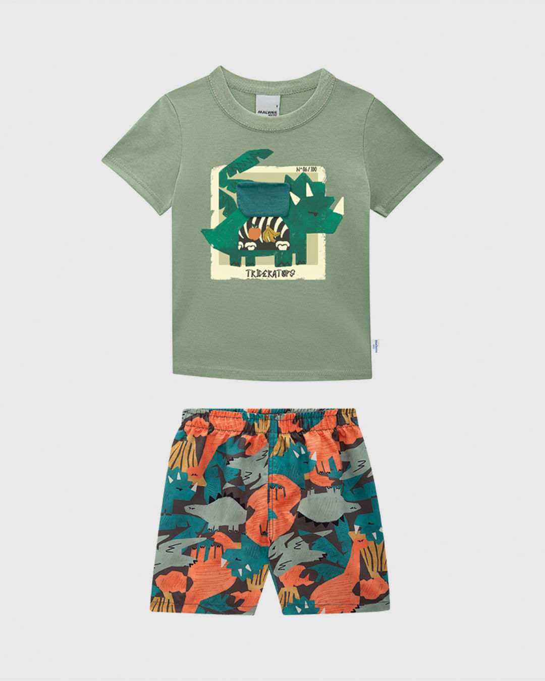 Conjunto Infantil Menino Camista Estampa + Aplique Interativo Malwee Kids