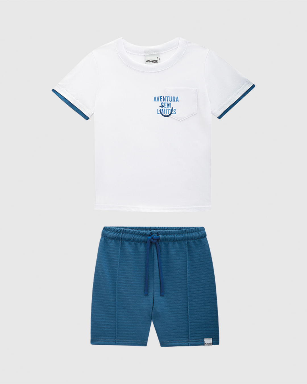 Conjunto Infantil Menino Bermuda Em Moletinho Texturizado Malwee Kids - Imagem 2