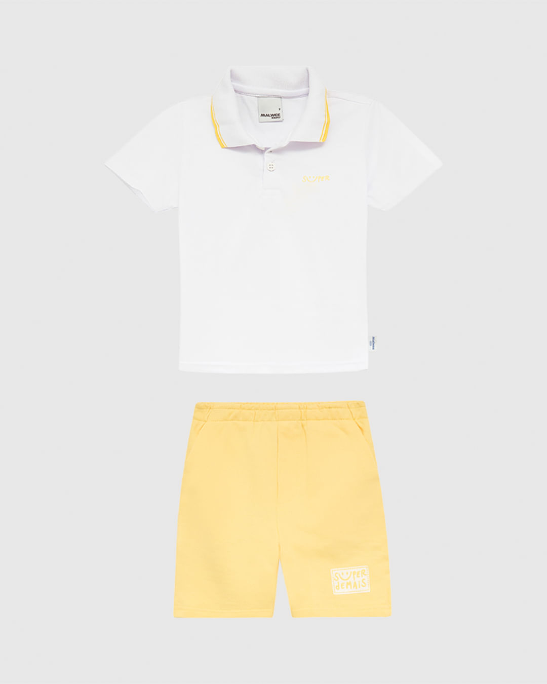 Conjunto Infantil Menino Camisa Polo Estampa Efeito HD e Bermuda Malwee Kids