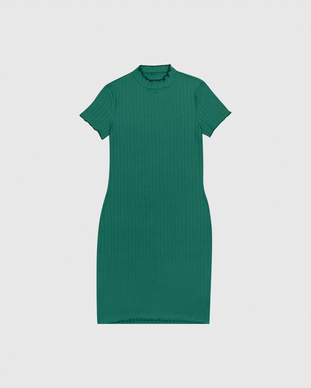 Vestido Menina Justo Gola Alta Em Malha Viscose Canelada Malwee Kids - Imagem 3