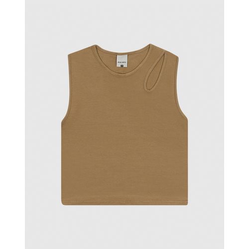 Regata Infantil Menina Cropped Detalhe Ombro Vazado em Algodão Malwee Kids