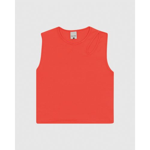 Regata Infantil Menina Cropped Detalhe Ombro Vazado em Algodão Malwee Kids
