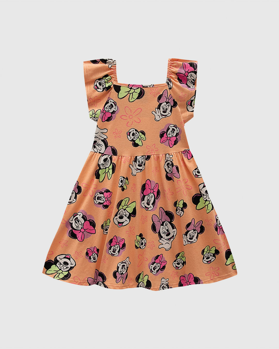 Vestido Infantil Rodado Minnie Mouse Disney em Algodão Malwee Kids