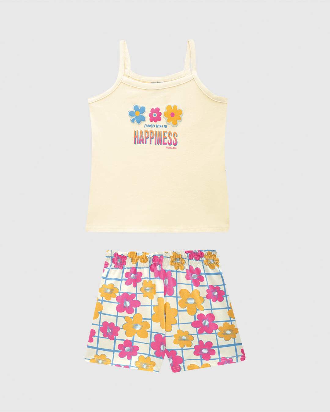 Conjunto Infantil Menina Regata Decote Reto Em Algodão Malwee Kids - Imagem 5