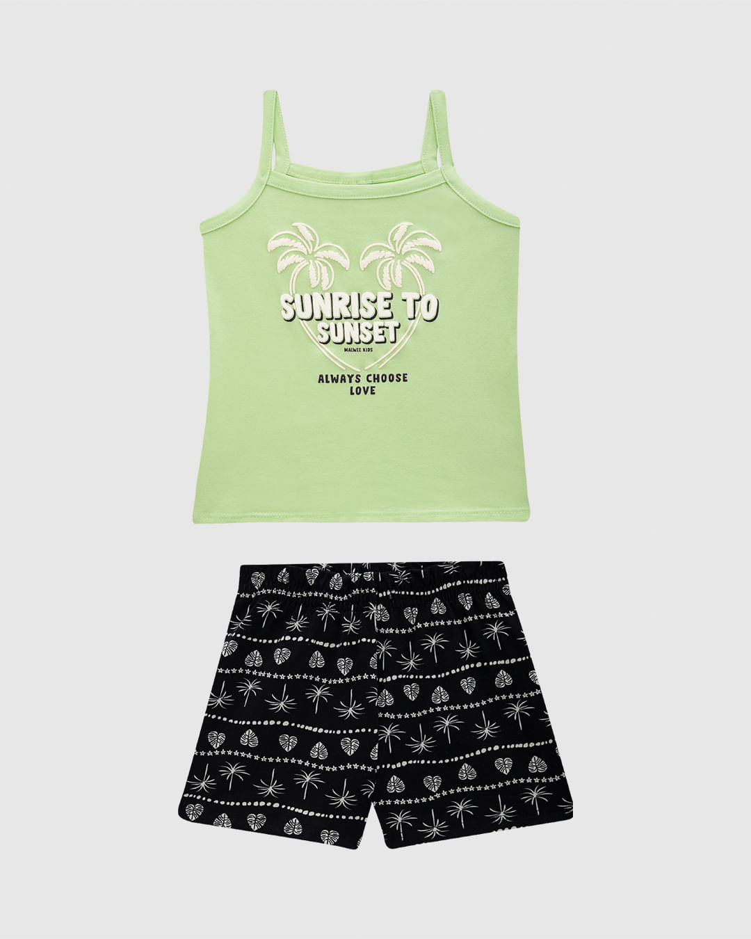 Conjunto Infantil Menina Regata Decote Reto Em Algodão Malwee Kids - Imagem 3