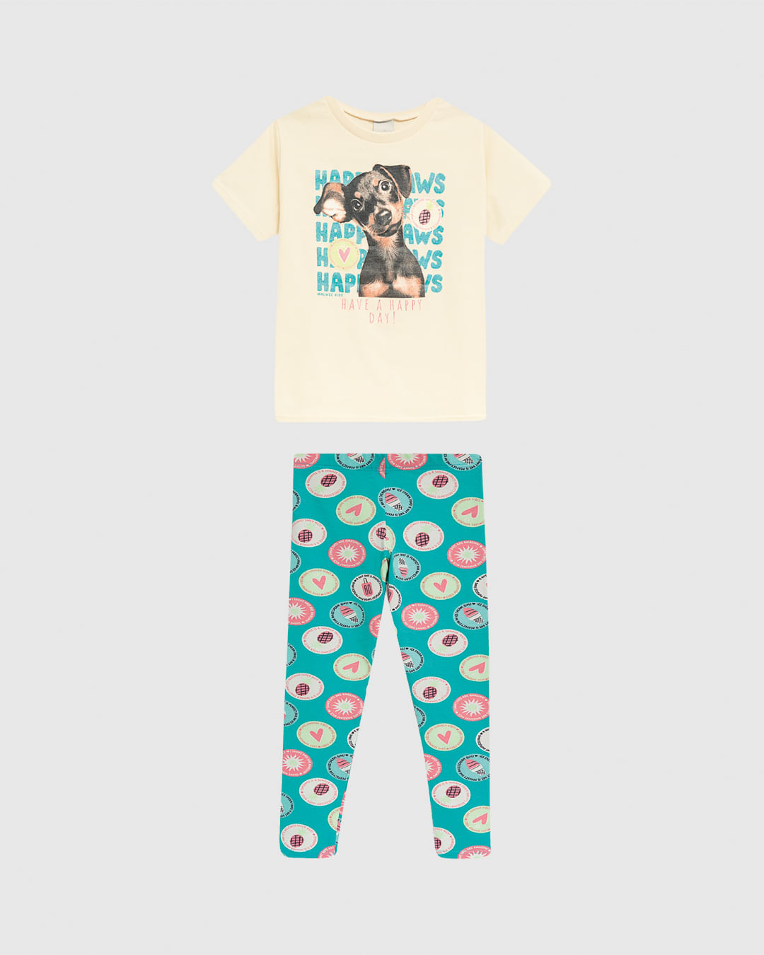 Conjunto Infantil Menina Legging Estampa Digital Em Algodão Malwee Kids