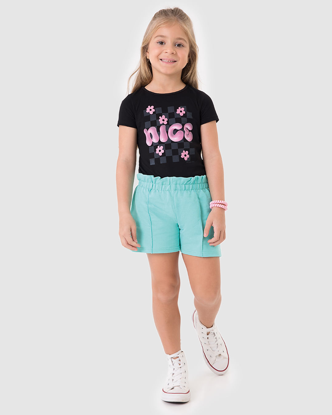 Blusa Infantil Menina Manga Curta Estampa Com Glitter Em Algodão Malwee Kids - Imagem 5