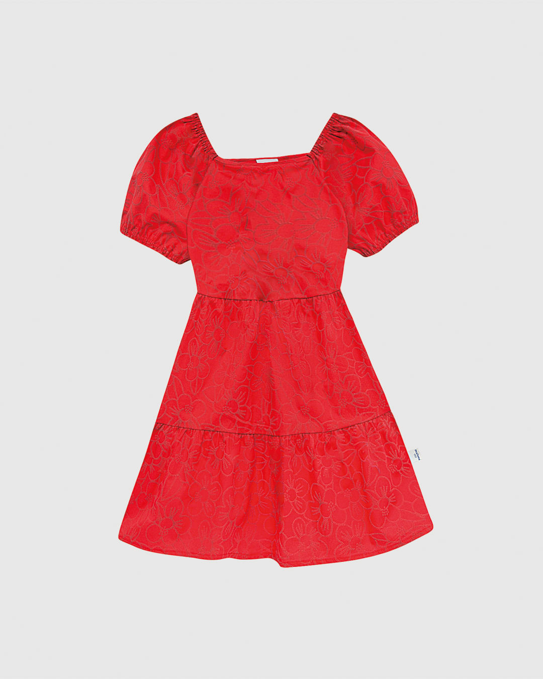 Vestido Infantil Estampa Floral Decote Quadrado Algodão Stretch Malwee Kids
