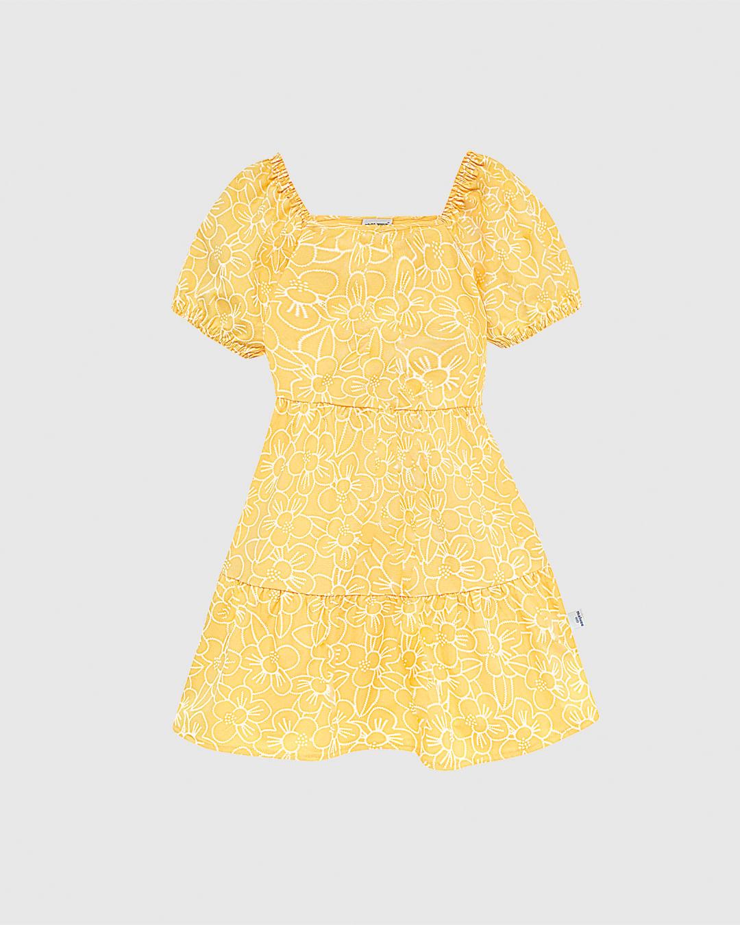 Vestido Infantil Estampa Floral Decote Quadrado Algodão Stretch Malwee Kids