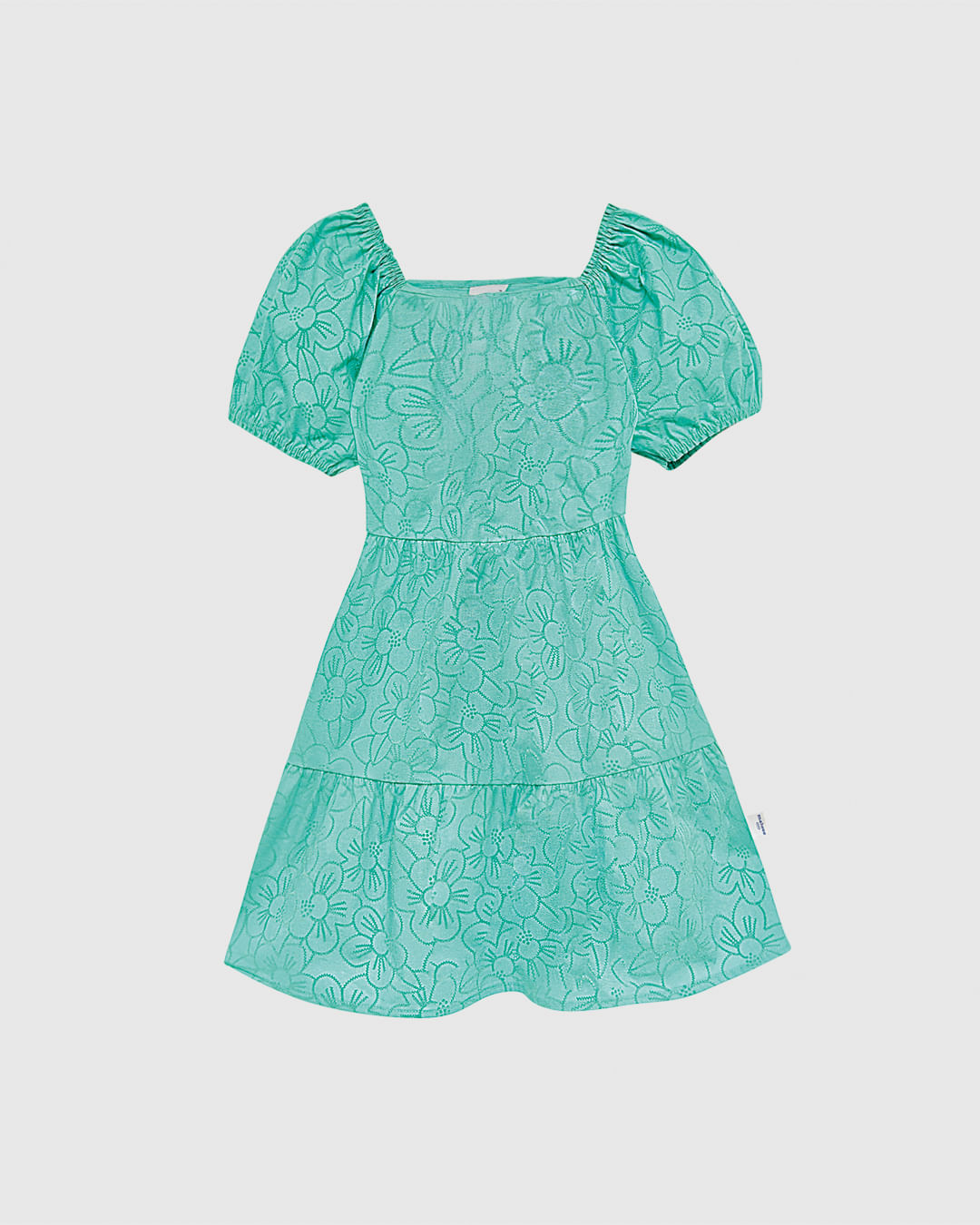 Vestido Infantil Estampa Floral Decote Quadrado Algodão Stretch Malwee Kids - Imagem 8