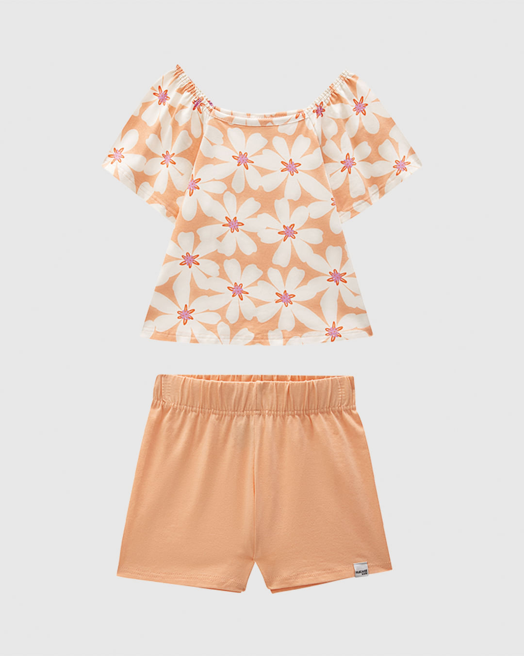 Conjunto Infantil Menina Blusa Floral E Shorts Em Algodão Malwee Kids - Imagem 5