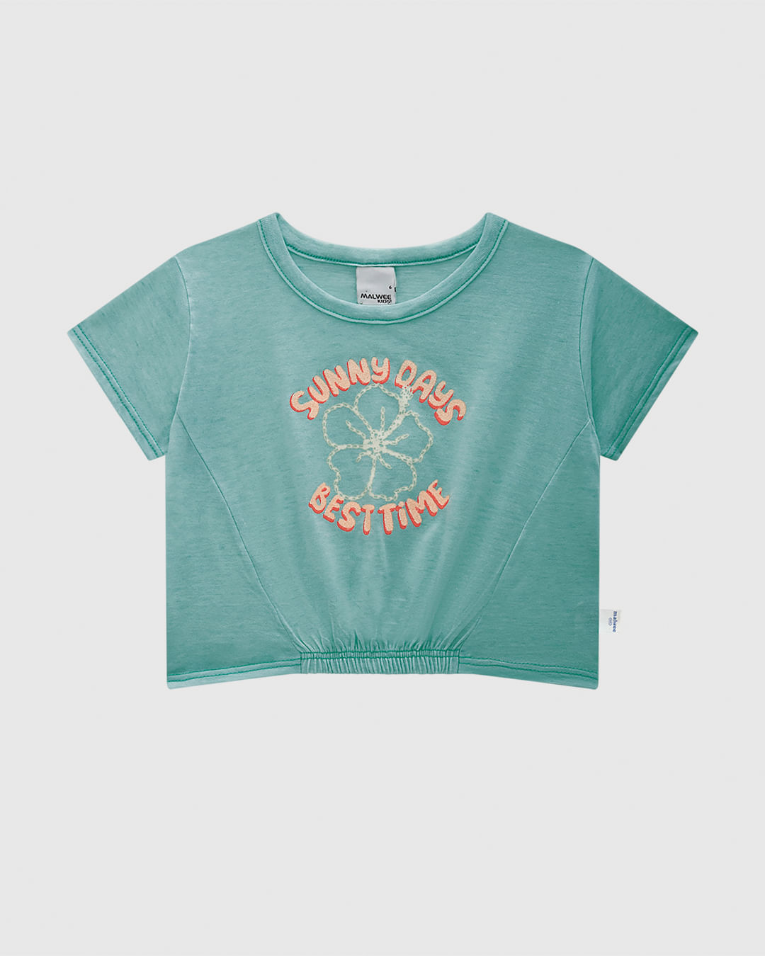 Blusa Infantil Menina Cropped Sunny Days Best Time Malha Rajada Malwee Kids