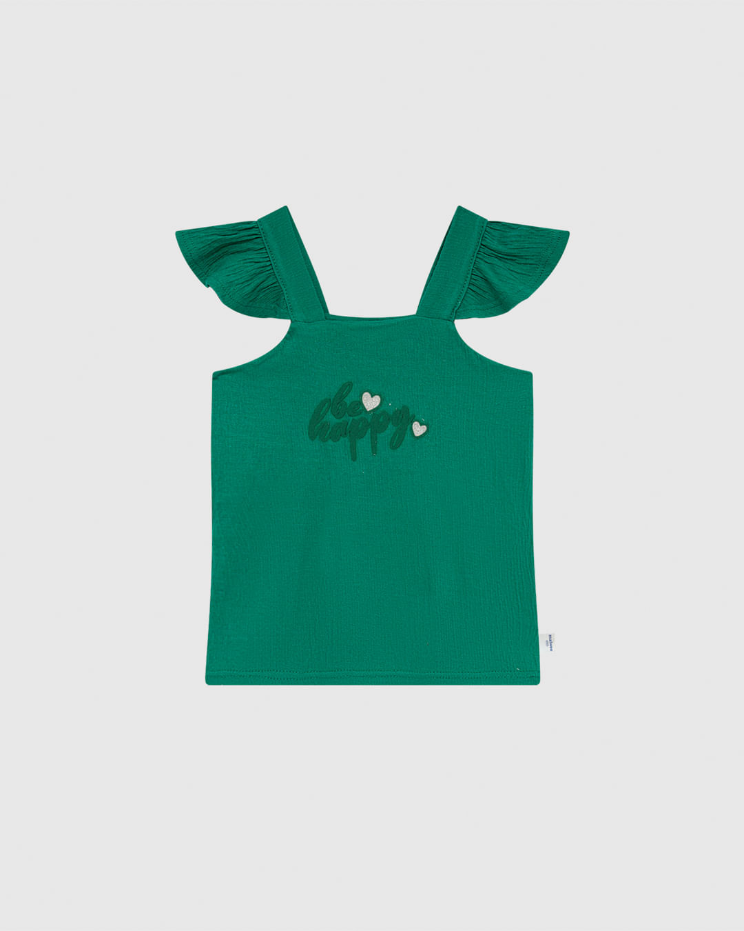 Regata Infantil Menina Be Happy Estampa Puff em Malha Texturizada Malwee Kids
