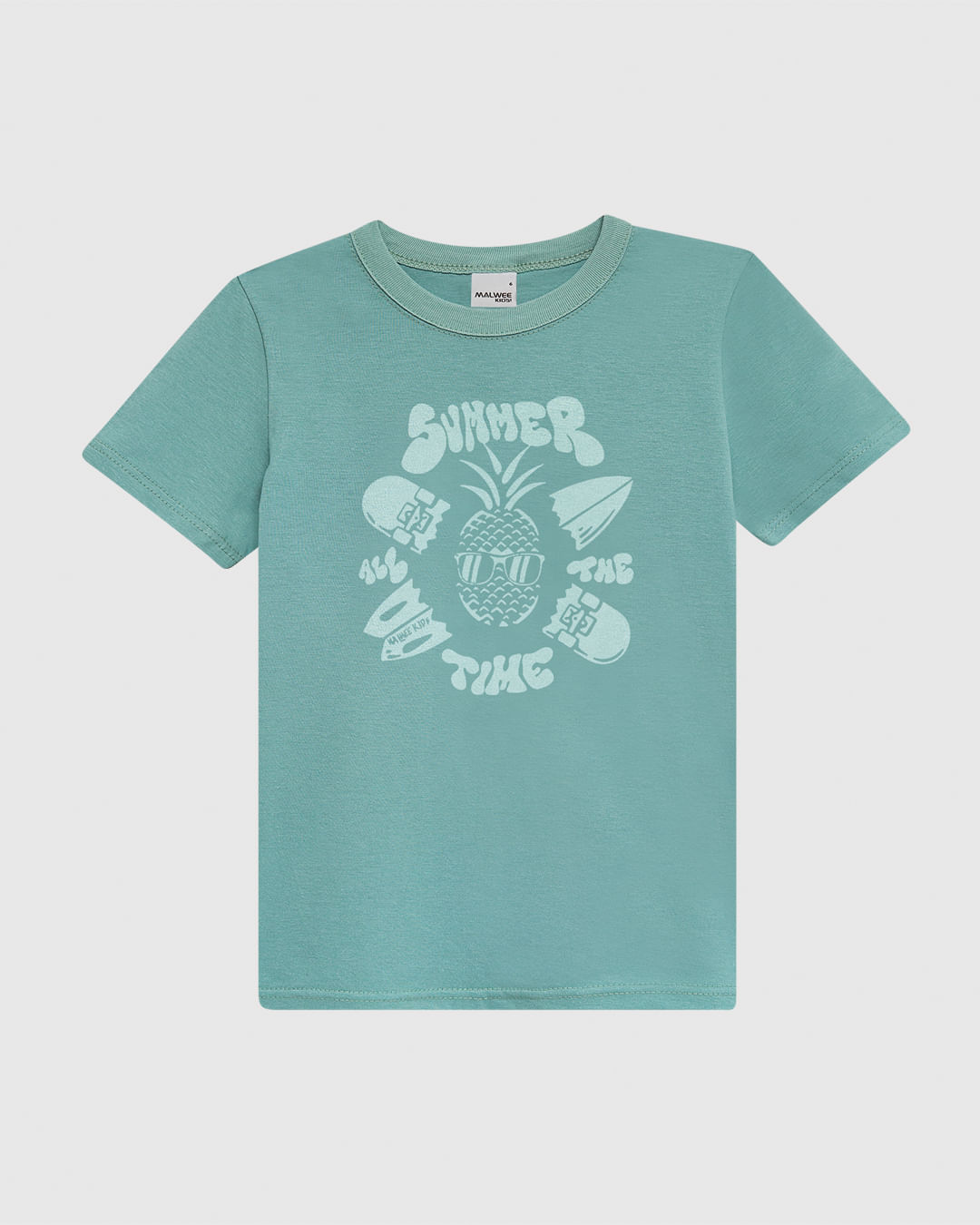 Camiseta Infantil Menino Gola Redonda Estampa Frontal Em Algodão Malwee Kids - Imagem 7