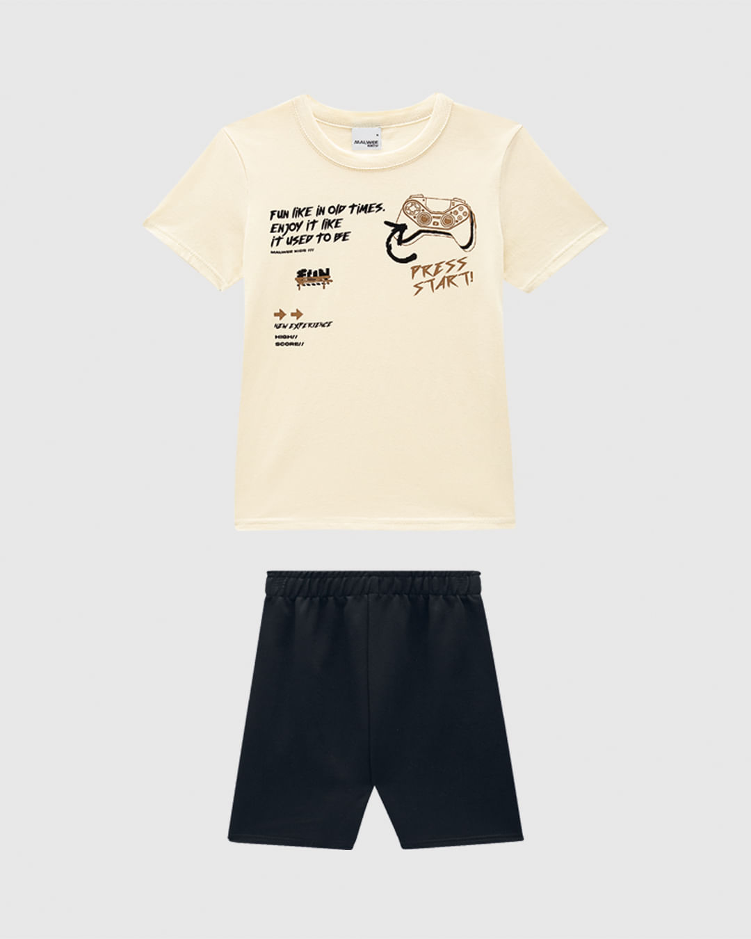 Conjunto Infantil Menino Camiseta Manga Curta Estampa Em Algodão Malwee Kids - Imagem 5