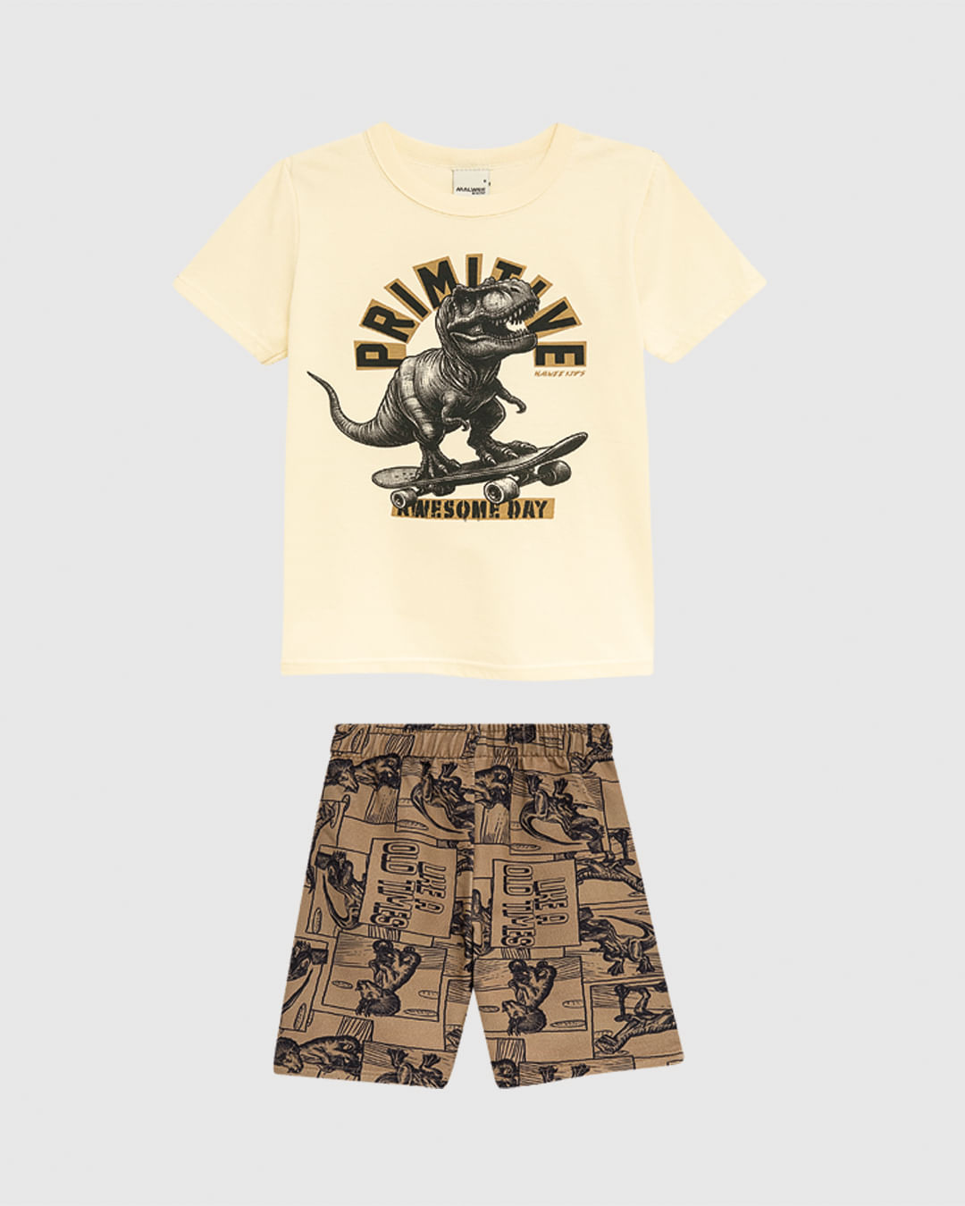 Conjunto Infantil Menino Camiseta E Bermuda Estampa Digital Malwee Kids