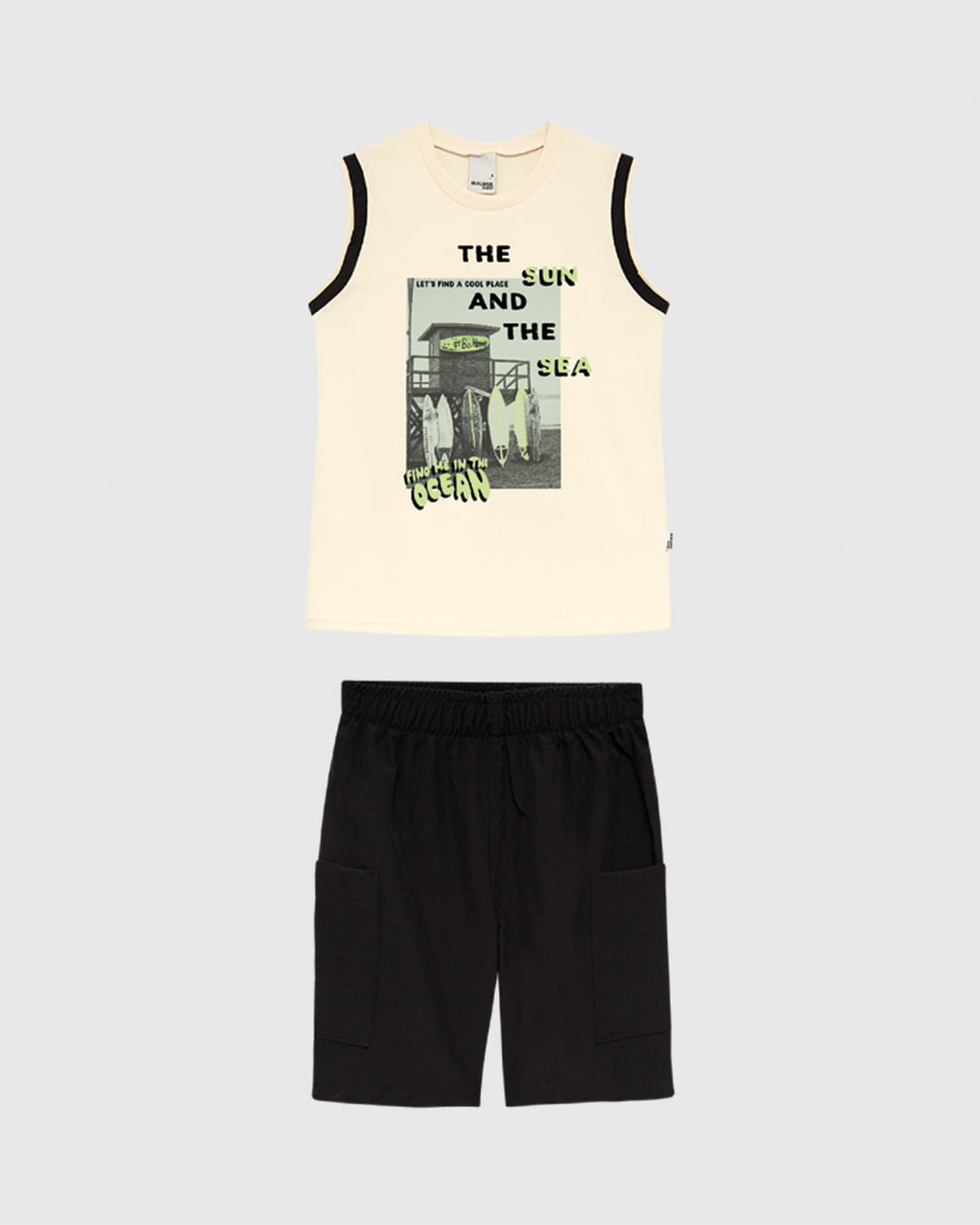 Conjunto Infantil Menino Regata The Sun And The Sea em Algodão Malwee Kids
