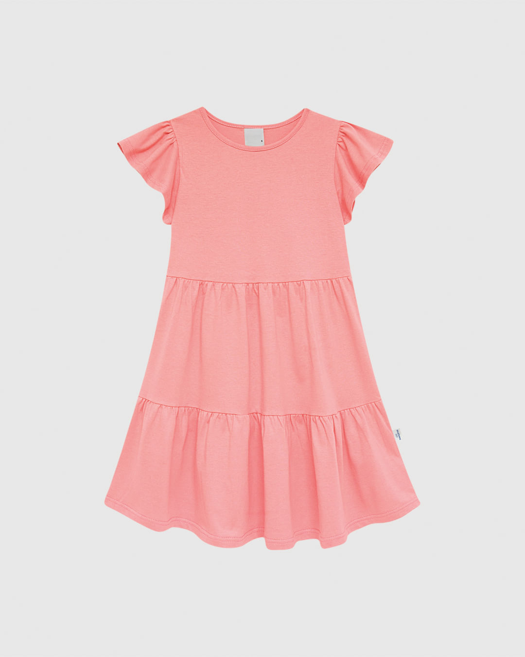 Vestido Infantil Marias Manga Curta Babado em Algodão Malwee Kids