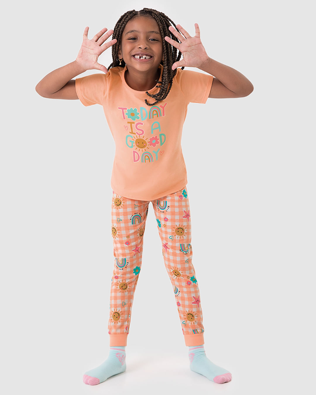 Pijama Infantil Menina 3 Peças Today Is A Good Day Em Algodão Malwee Kids - Imagem 17