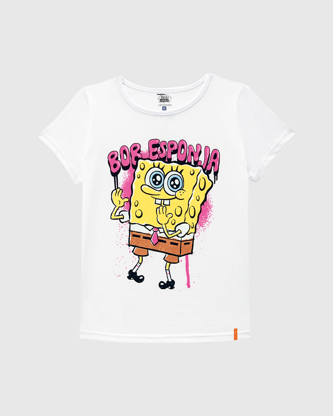Blusa Infantil Menina Estampa Especial Bob Esponja Em Algodão Malwee Kids - Imagem 8