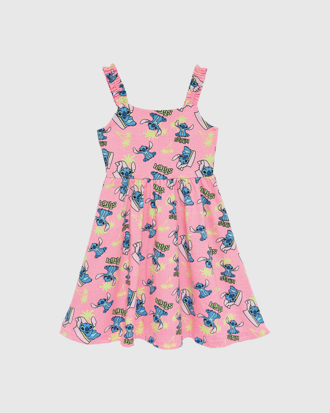 Vestido Infantil Rodado Estampa Stitch Disney Em Algodão Malwee Kids - Imagem 6