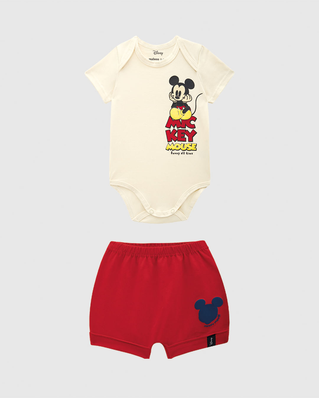 Conjunto Bebê Menino Funny All Time Mickey Disney Em Algodão Malwee Kids - Imagem 4