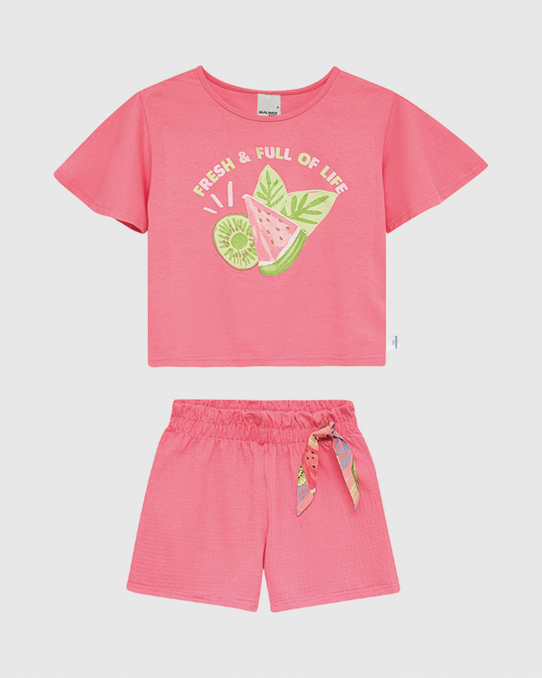 Conjunto Infantil Menina Blusa E Shorts Com Laço Decorativo Malwee Kids - Imagem 8
