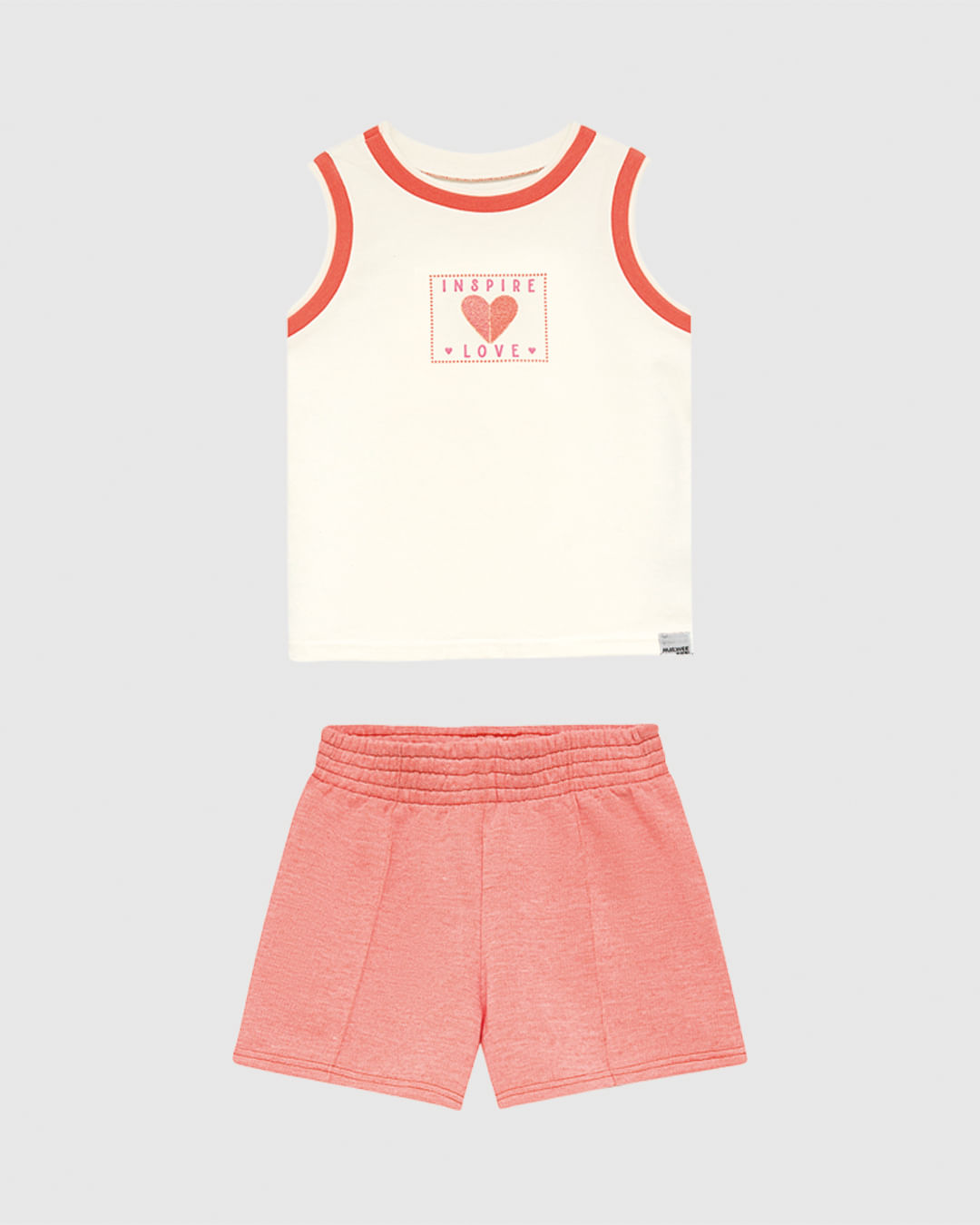 Conjunto Infantil Menina Inspire Love E Shorts Moletinho Rajado Malwee Kids - Imagem 16