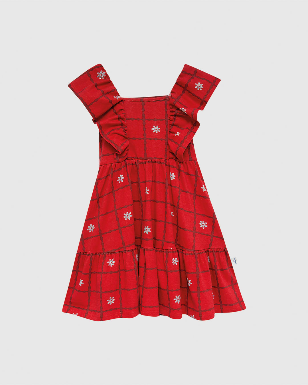 Vestido Infantil Marias Estampa Quadriculada E Flor Em Algodão Malwee Kids - Imagem 10