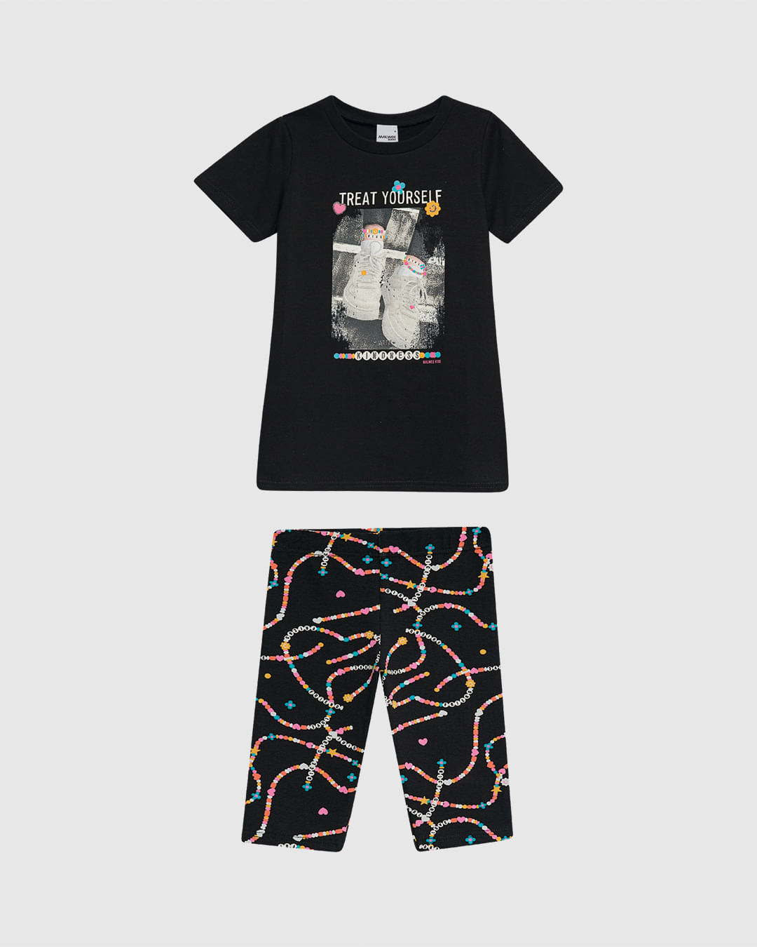 Conjunto Infantil Menina Blusa E Bermuda Estampada Em Algodão Malwee Kids - Imagem 4