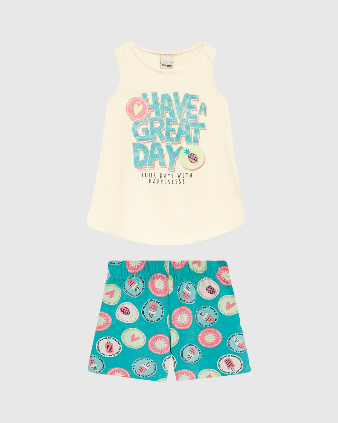 Conjunto Infantil Menina Estampa Puff E Glitter Em Algodão Malwee Kids - Imagem 12