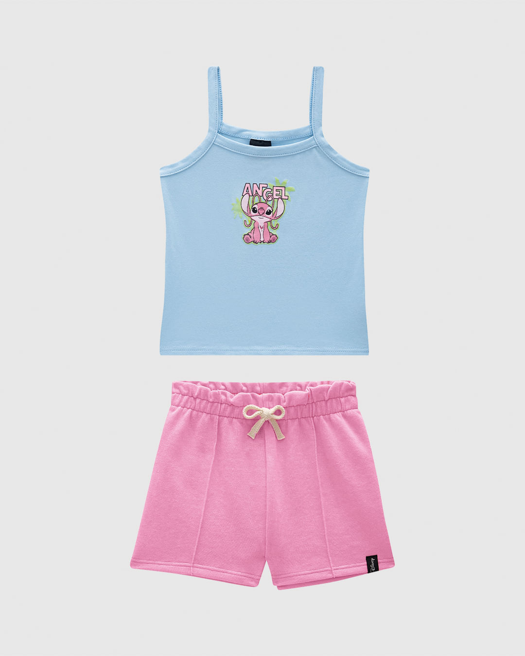 Conjunto Infantil Menina Regata Angel Stitch Disney Em Algodão Malwee Kids - Imagem 8