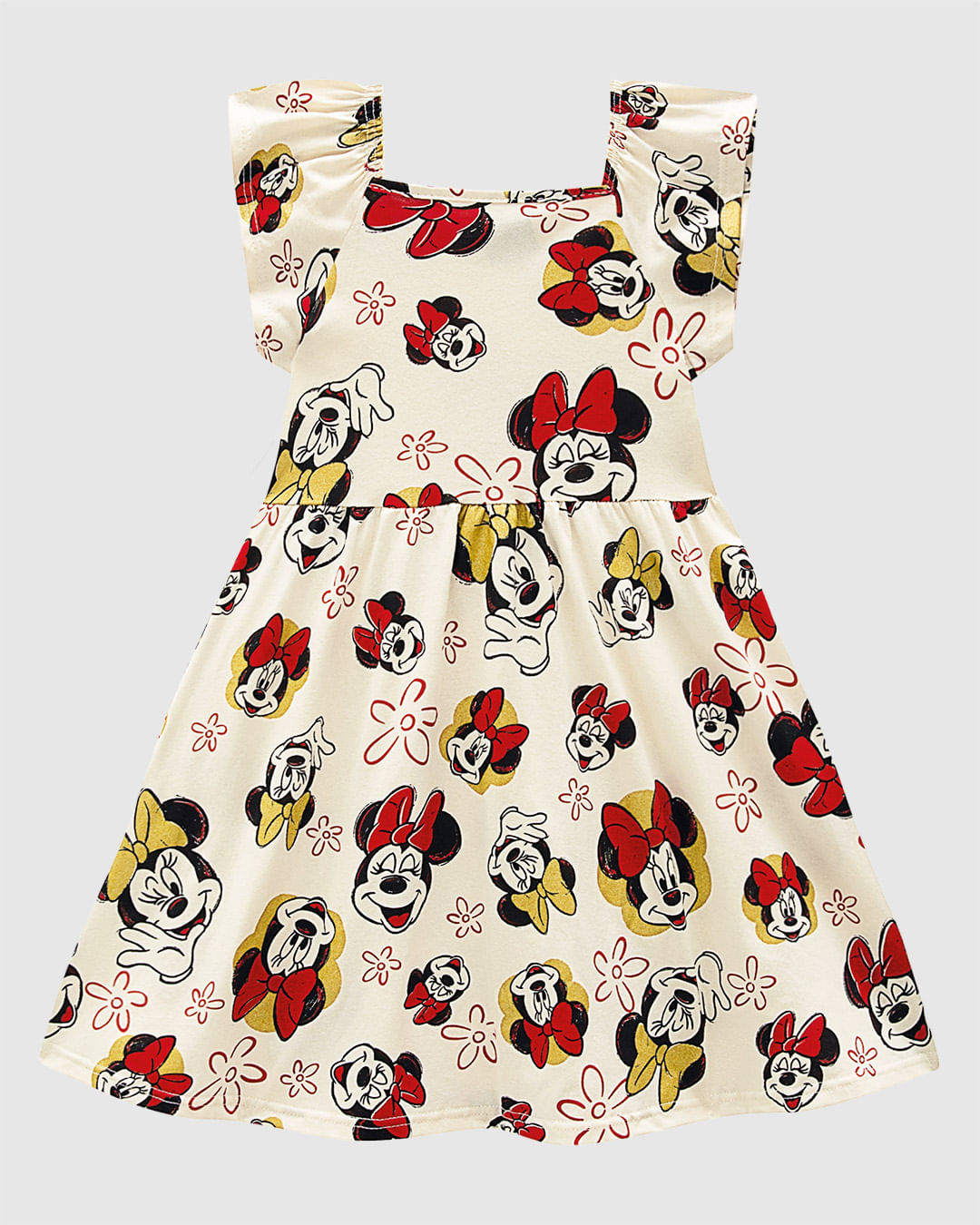 Vestido Infantil Rodado Minnie Mouse Disney Em Algodão Malwee Kids - Imagem 8