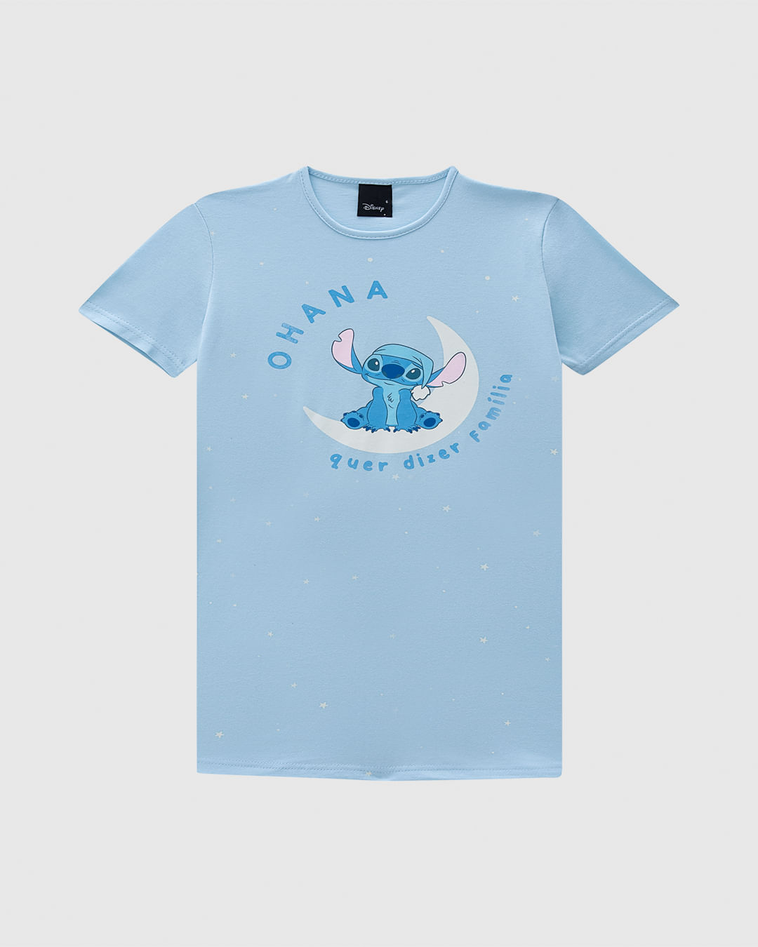 Camisola Infantil Menina Estampa Ohana Stitch Disney Em Algodão Malwee Kids - Imagem 6