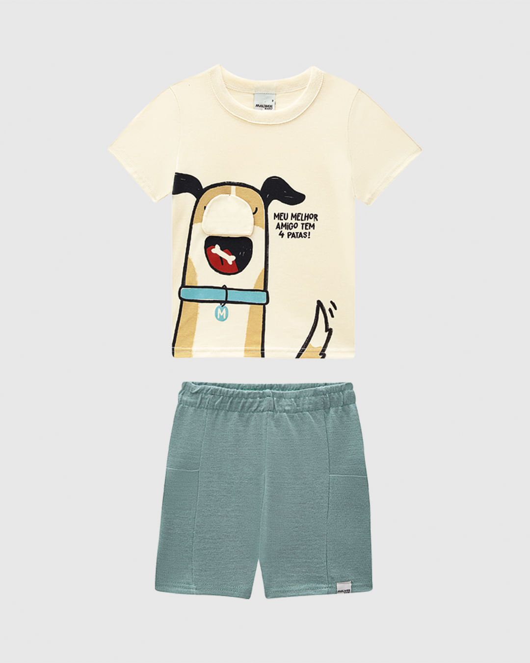 Conjunto Infantil Menino Meu Melhor Amigo Tem 4 Patas Em Algodão Malwee Kids - Imagem 6