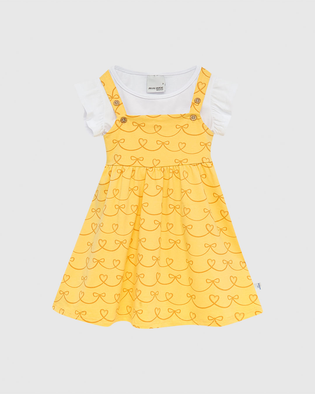 Conjunto Infantil Menina Blusa E Salopete Estampada Em Algodão Malwee Kids - Imagem 4