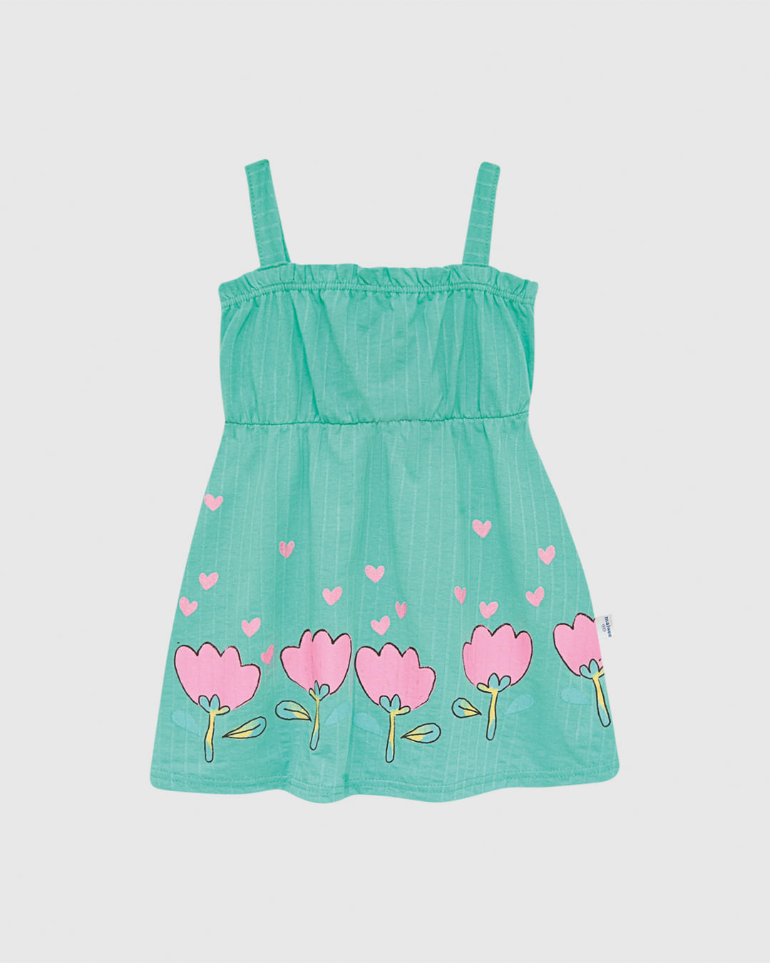 Vestido Infantil Decote Reto Com Elástico Em Malha Texturizada Malwee Kids - Imagem 12