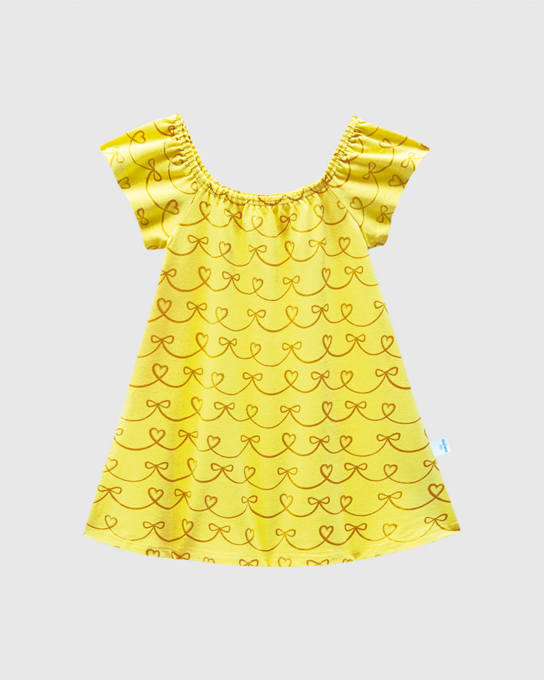 Vestido Infantil Evasê Estampa Coração Em Algodão Malwee Kids - Imagem 2