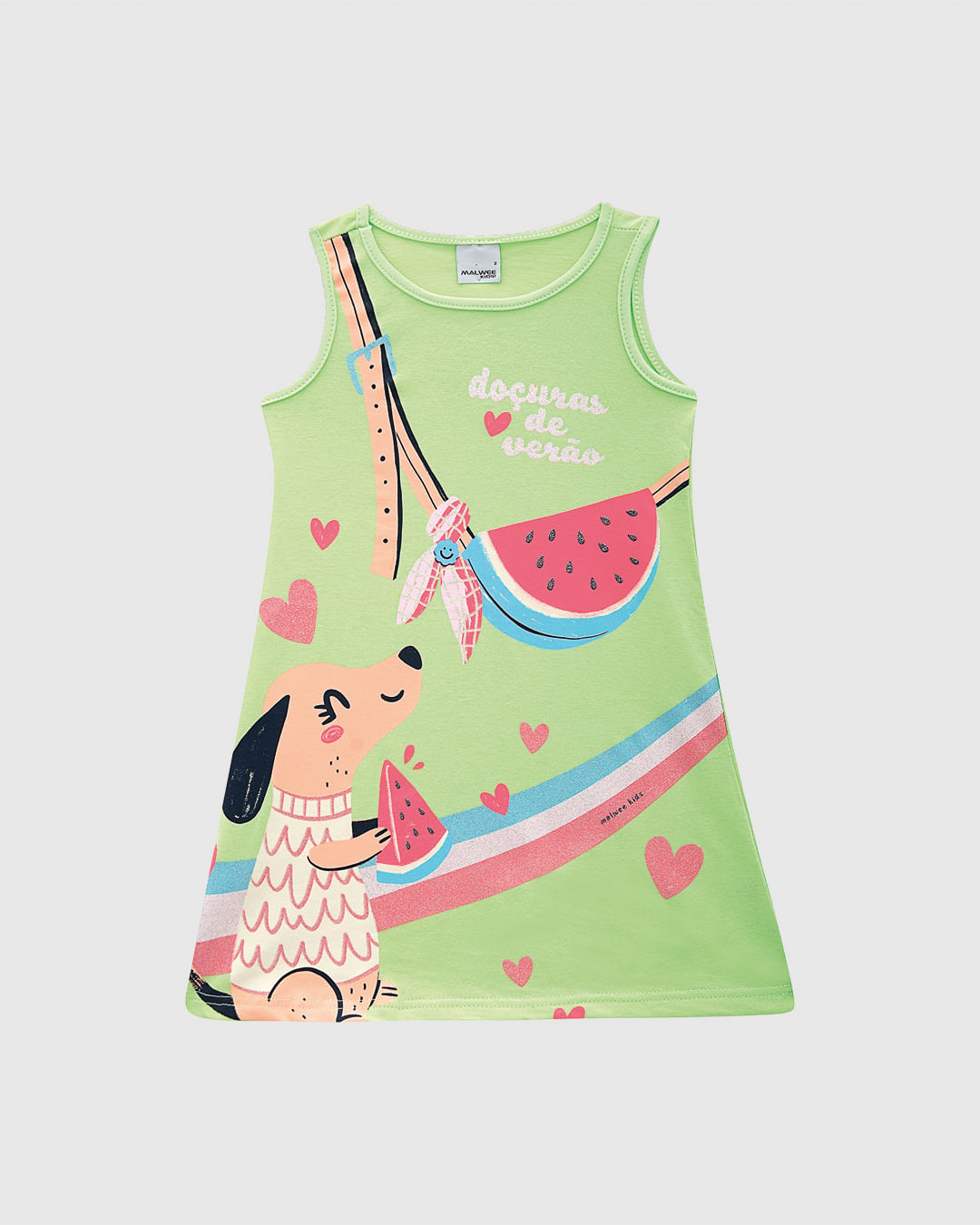 Vestido Infantil Evasê Com Estampa Em Algodão Malwee Kids - Imagem 2