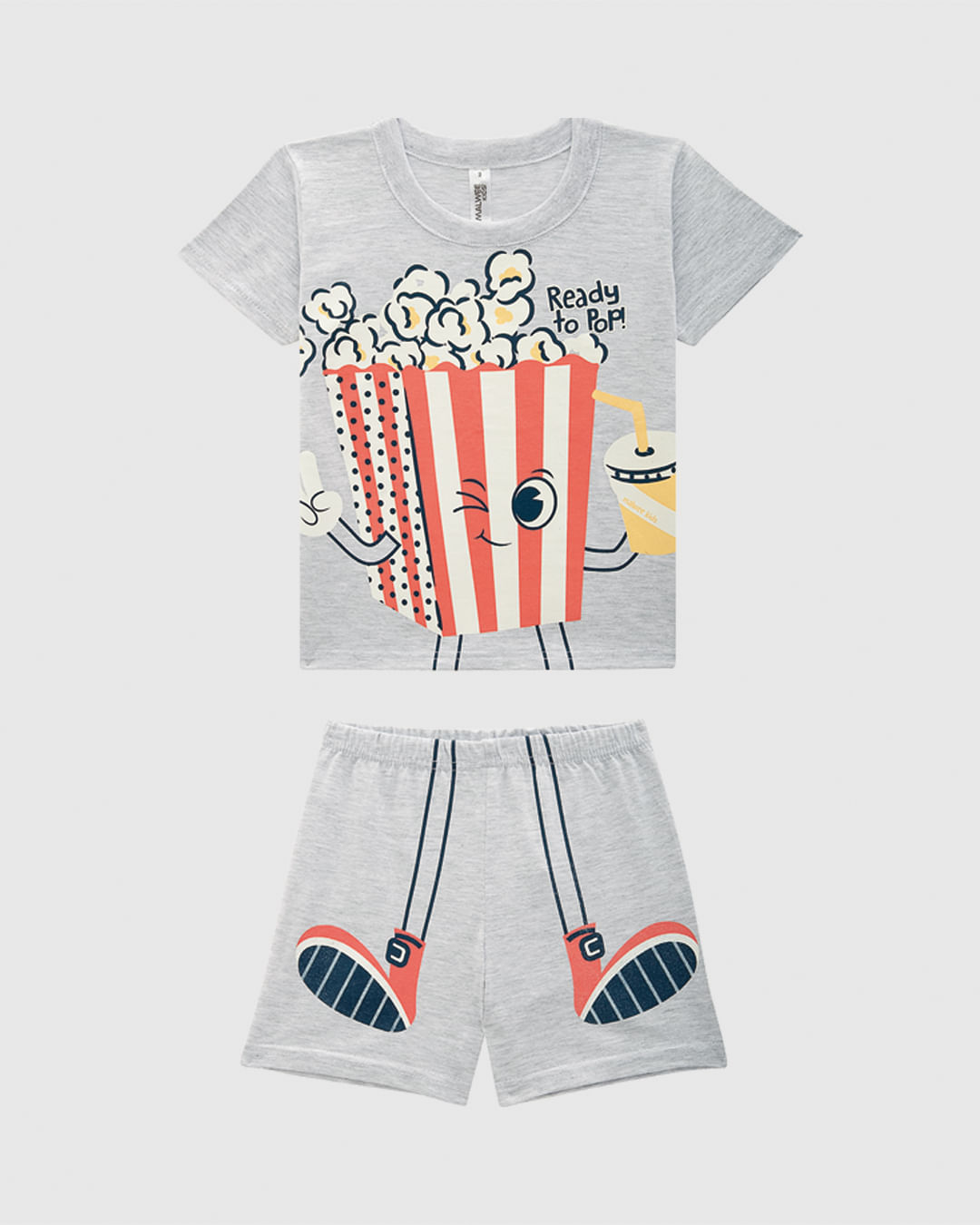 Pijama Curto Infantil Menino Camiseta E Shorts Ready To Pop! Malwee Kids - Imagem 2